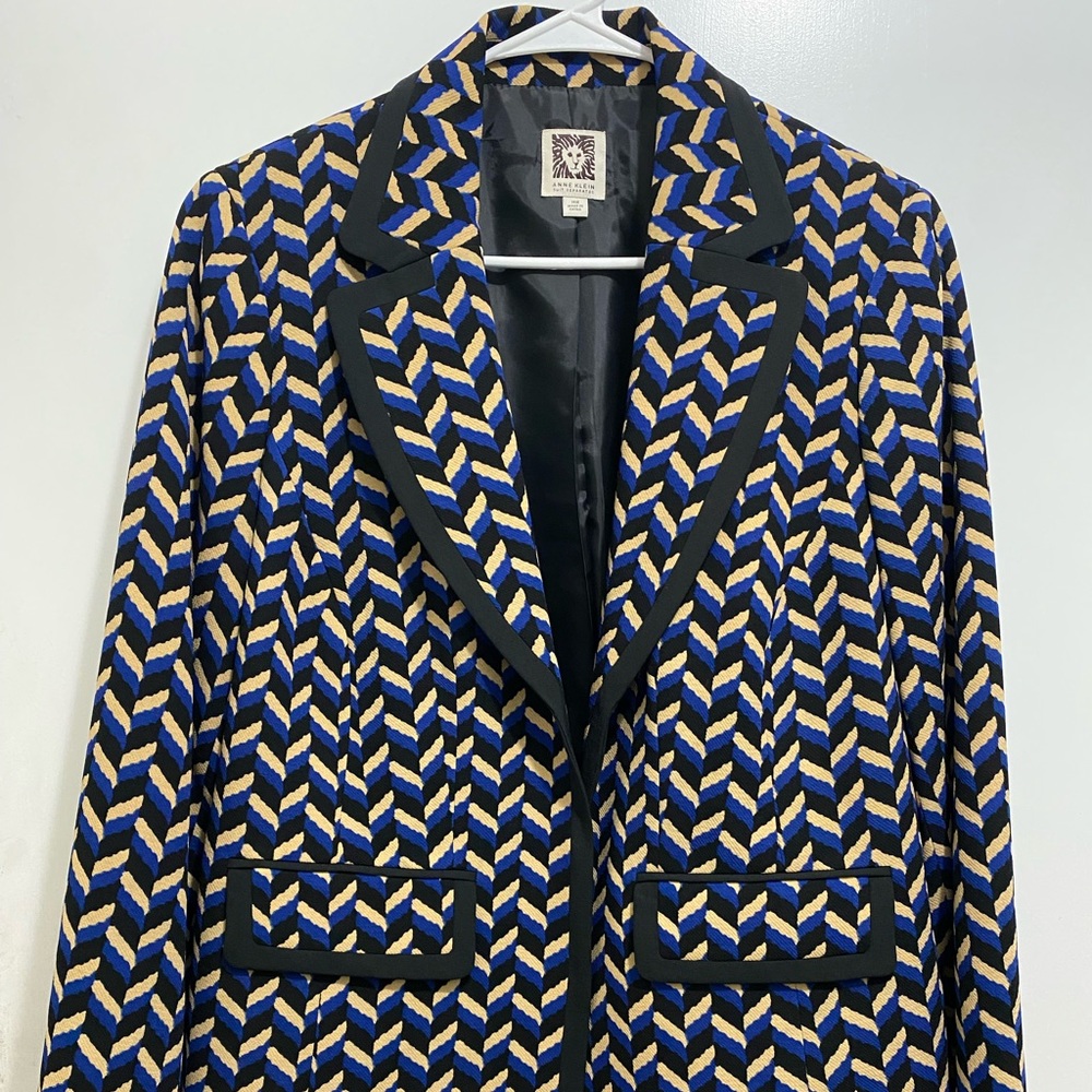Anne Klein Geometric Print Blazer Size 14W